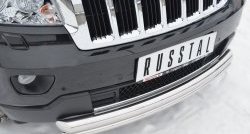 17 749 р. Защита переднего бампера (2 трубыØ76 и 42 мм, нержавейка) SLITKOFF Jeep Grand Cherokee WK2 дорестайлинг (2010-2013)  с доставкой в г. Пермь. Увеличить фотографию 2