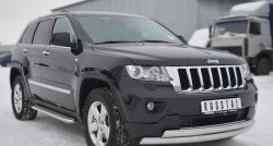 16 849 р. Защита переднего бампера (2 трубыØ75х42 мм, нержавейка) Russtal Jeep Grand Cherokee WK2 дорестайлинг (2010-2013)  с доставкой в г. Пермь. Увеличить фотографию 4