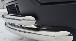 20 399 р. Защита переднего бампера (2 трубыØ76 и 63 мм, нержавейка) SLITKOFF  Jeep Grand Cherokee  WK2 (2010-2013) дорестайлинг  с доставкой в г. Пермь. Увеличить фотографию 3