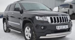 24 649 р. Широкая защита порогов SLITKOFF  Jeep Grand Cherokee  WK2 (2010-2013) дорестайлинг  с доставкой в г. Пермь. Увеличить фотографию 4