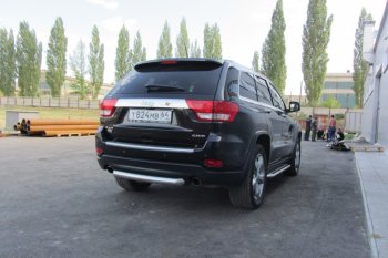 6 999 р. Защита заднего бампера из трубы d76 Slitkoff (короткая) Jeep Grand Cherokee WK2 дорестайлинг (2010-2013) (Цвет: серебристый)  с доставкой в г. Пермь. Увеличить фотографию 5