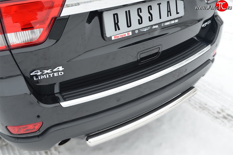 12 549 р. Одинарная защита заднего бампера из трубы диаметром 63 мм SLITKOFF Jeep Grand Cherokee WK2 дорестайлинг (2010-2013)  с доставкой в г. Пермь