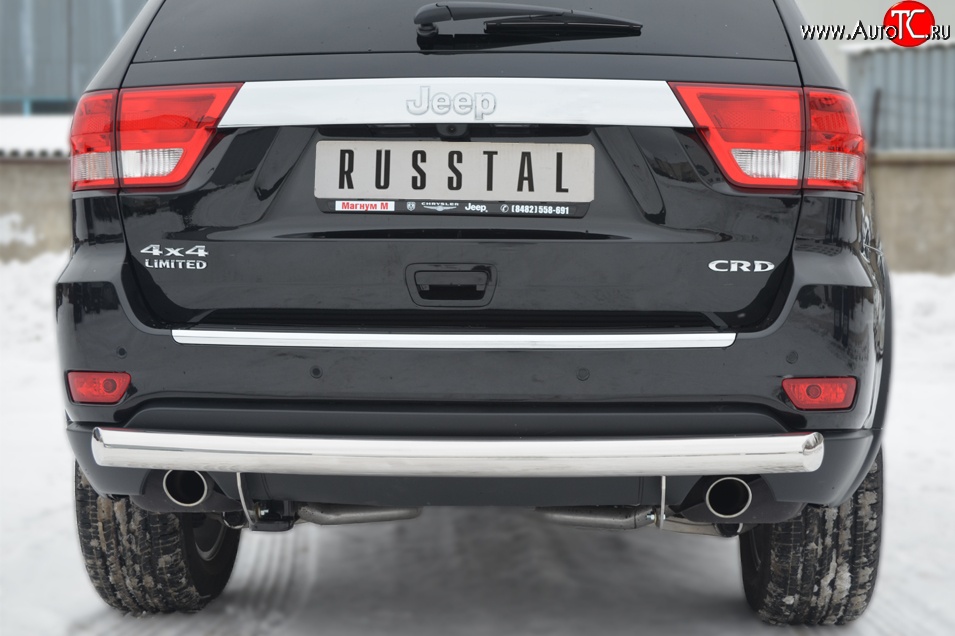 6 699 р. Одинарная защита заднего бампера из трубы диаметром 76 мм SLITKOFF Jeep Grand Cherokee WK2 дорестайлинг (2010-2013)  с доставкой в г. Пермь