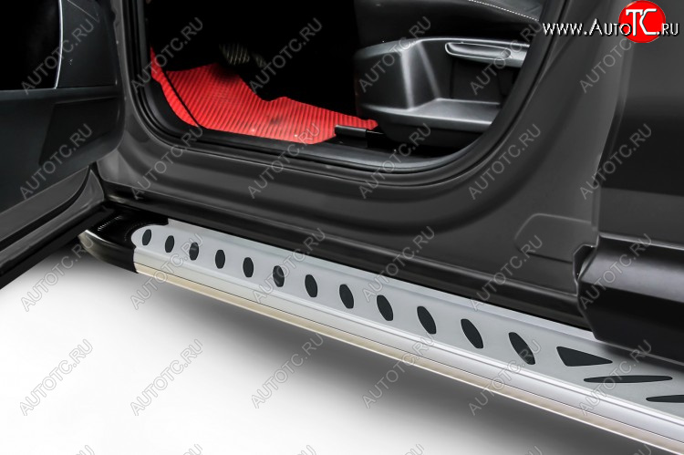 16 999 р. Пороги алюминиевые Slitkoff  Jeep Grand Cherokee  WK2 (2010-2013) дорестайлинг (Elite Silver)  с доставкой в г. Пермь