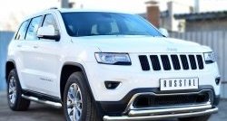 19 999 р. Защита переднего бампера (2 трубыØ76 и 63 мм, нержавейка) SLITKOFF Jeep Grand Cherokee WK2 1-ый рестайлинг (2013-2018)  с доставкой в г. Пермь. Увеличить фотографию 3