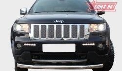 16 739 р. Защита переднего бампера одинарная Souz-96 (d76)  Jeep Grand Cherokee  WK2 (2010-2013) дорестайлинг  с доставкой в г. Пермь. Увеличить фотографию 2