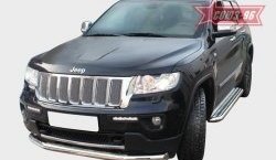 16 739 р. Защита переднего бампера одинарная Souz-96 (d76)  Jeep Grand Cherokee  WK2 (2010-2013) дорестайлинг  с доставкой в г. Пермь. Увеличить фотографию 3