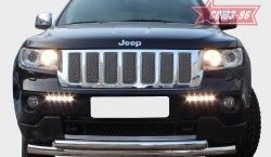 Защита переднего бампера двойная Souz-96 (d76/60) V1 Jeep Grand Cherokee  WK2 (2010-2013) дорестайлинг
