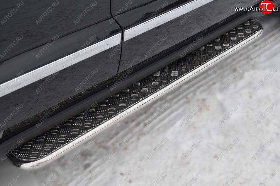 35 549 р. Широкая защита порогов с трубой диаметром 42 мм SLITKOFF v3  Jeep Grand Cherokee  WK2 (2010-2013) дорестайлинг  с доставкой в г. Пермь