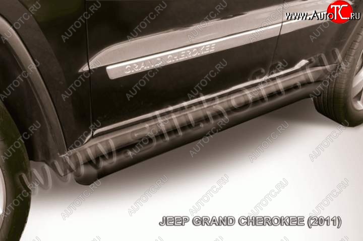 11 999 р. Защита порогов из труб d57 Slitkoff Jeep Grand Cherokee WK2 дорестайлинг (2010-2013) (Цвет: серебристый)  с доставкой в г. Пермь