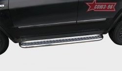 17 639 р. Защита порогов с листом Souz-96 (d60). Jeep Grand Cherokee WK2 дорестайлинг (2010-2013)  с доставкой в г. Пермь. Увеличить фотографию 2