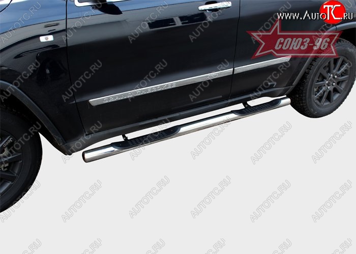 17 954 р. Защита порогов с проступью Souz-96 (d76) Jeep Grand Cherokee WK2 дорестайлинг (2010-2013)  с доставкой в г. Пермь