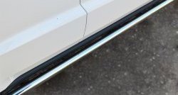 70 999 р. Защита порогов из круглой трубы диаметром 63 мм Russtal Jeep Grand Cherokee WK2 дорестайлинг (2010-2013) (Защита порогов с со скосами на торцах (вариант 1))  с доставкой в г. Пермь. Увеличить фотографию 2