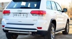 17 699 р. Защита заднего бампера (2 трубы Ø63 мм, дуги, нержавейка) SLITKOFF  Jeep Grand Cherokee  WK2 (2013-2018) 1-ый рестайлинг  с доставкой в г. Пермь. Увеличить фотографию 4