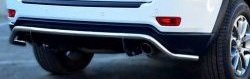 Защита заднего бампера (Ø42 мм волна, нержавейка, Overland) SLITKOFF Jeep Grand Cherokee  WK2 (2010-2013) дорестайлинг