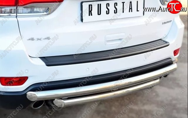 20 699 р. Защита заднего бампера (2 трубы Ø63 мм, нержавейка) SLITKOFF  Jeep Grand Cherokee  WK2 (2010-2013) дорестайлинг  с доставкой в г. Пермь
