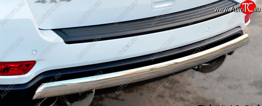 13 999 р. Защита заднего бампера (Ø75x42 мм, нержавейка) Russtal Jeep Grand Cherokee WK2 дорестайлинг (2010-2013)  с доставкой в г. Пермь