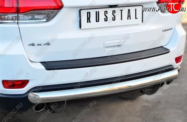 14 599 р. Защита заднего бампера (Ø76 мм, нержавейка, overland) SLITKOFF  Jeep Grand Cherokee  WK2 (2010-2013) дорестайлинг  с доставкой в г. Пермь