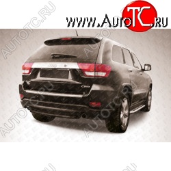 5 949 р. Защита заднего бампера из трубы d57 Slitkoff (короткая)  Jeep Grand Cherokee  WK2 (2010-2013) дорестайлинг (Цвет: серебристый)  с доставкой в г. Пермь