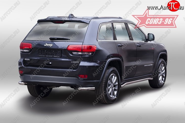 12 329 р. Защита заднего бампера из боковых уголков рестайлинг Souz-96 (d60) Jeep Grand Cherokee WK2 дорестайлинг (2010-2013)  с доставкой в г. Пермь