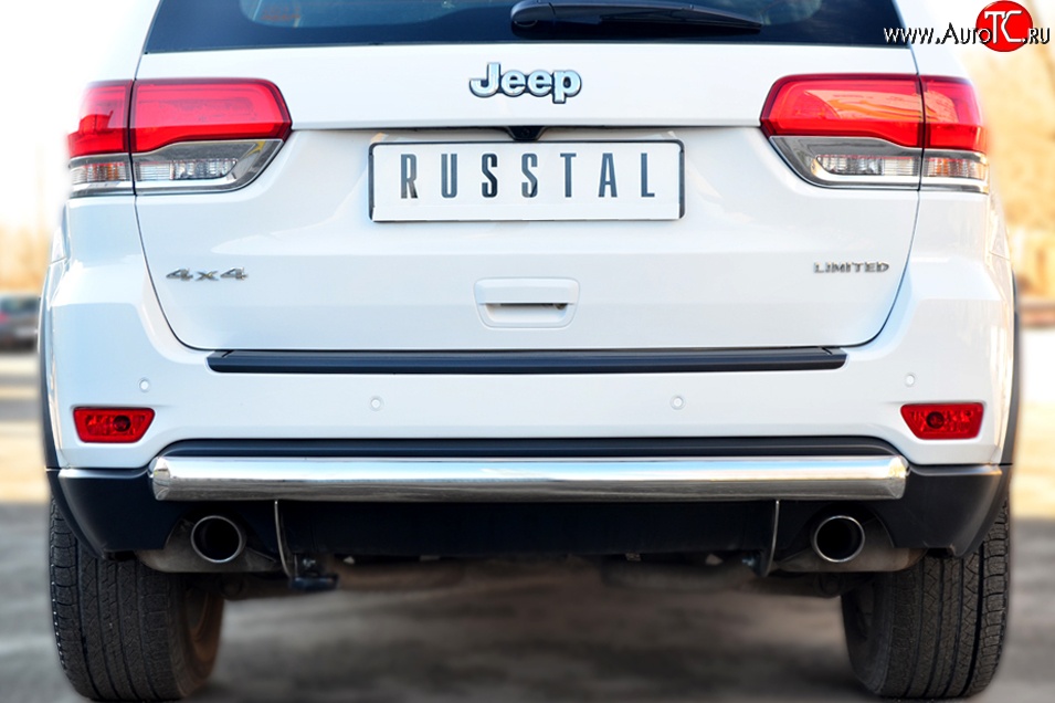 14 599 р. Одинарная защита заднего бампера из трубы диаметром 76 мм SLITKOFF Jeep Grand Cherokee WK2 дорестайлинг (2010-2013)  с доставкой в г. Пермь