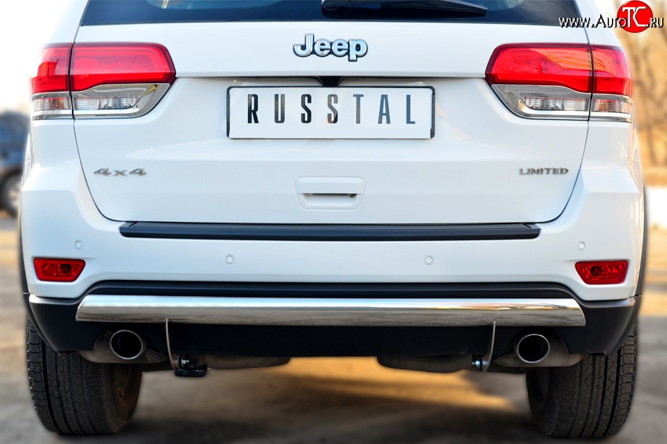 15 999 р. Защита заднего бампера (Ø75x42 мм, нержавейка) SLITKOFF  Jeep Grand Cherokee  WK2 (2013-2018) 1-ый рестайлинг  с доставкой в г. Пермь