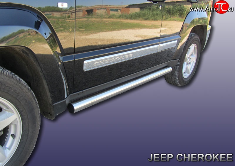 16 699 р. Защита порогов из круглой трубы диаметром 76 мм Slitkoff Jeep Liberty KK (2007-2013) (Нержавейка, Полированная)  с доставкой в г. Пермь