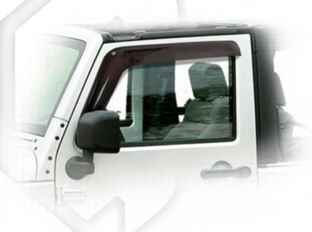 Дефлектора окон CA-Plastiс Jeep Wrangler  JK (2006-2010) 3 дв. дорестайлинг (Classic полупрозрачный)