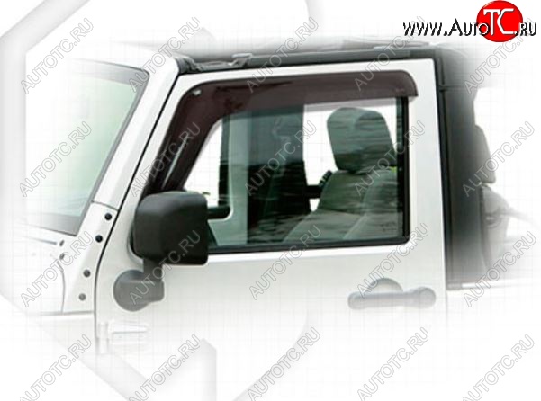 1 839 р. Дефлектора окон CA-Plastiс  Jeep Wrangler  JK (2006-2010) 3 дв. дорестайлинг (Classic полупрозрачный)  с доставкой в г. Пермь
