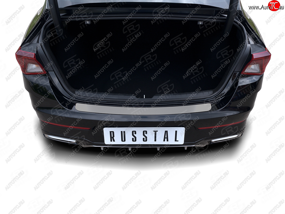 1 199 р. Защитная накладка заднего бампера Russtal KIA K5 DL (2019-2022) (нержавейка шлифованная)  с доставкой в г. Пермь