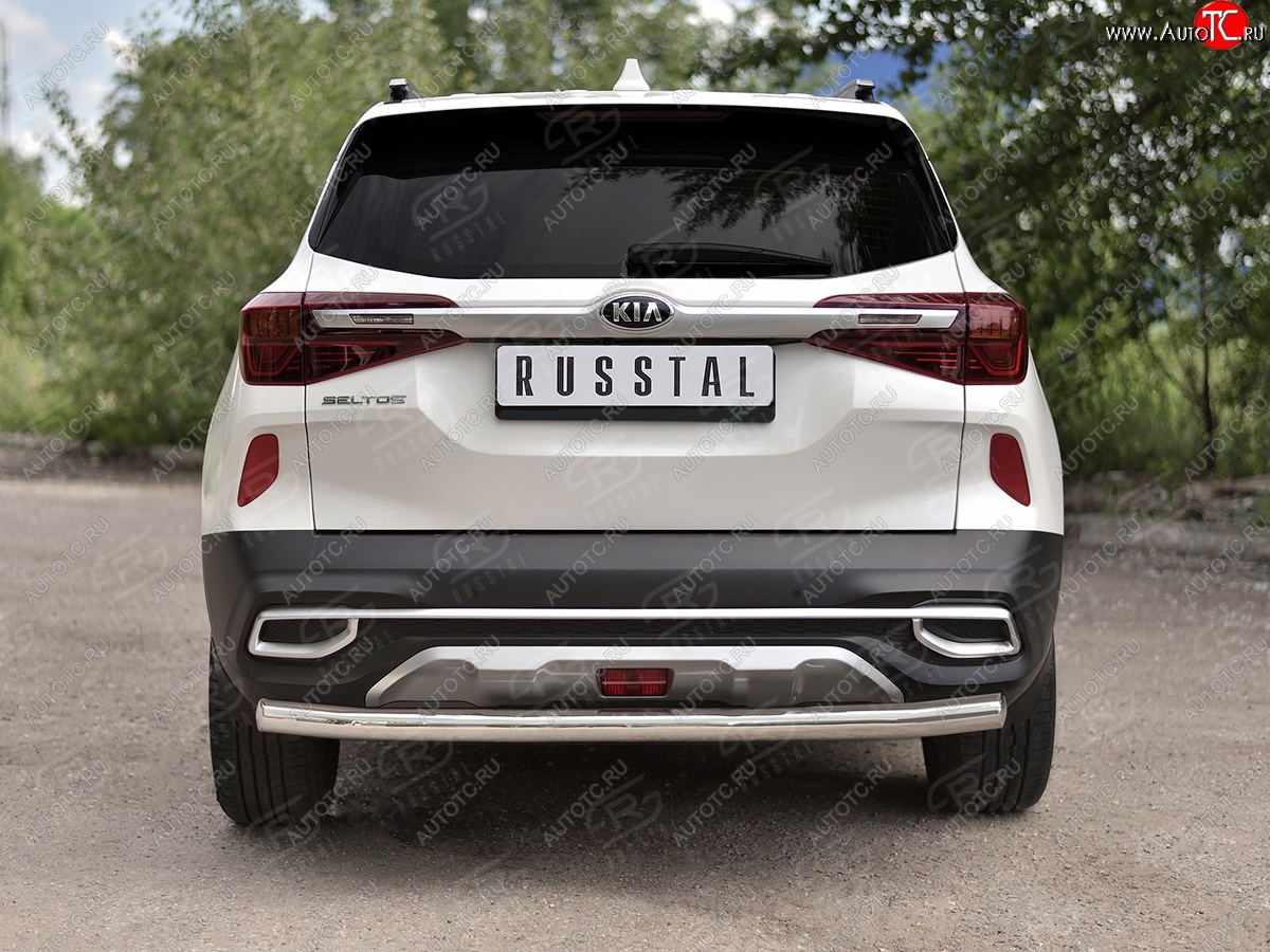 15 249 р. Защита заднего бампера (Ø63 мм, нержавейка) RUSSTAL  KIA Seltos (2019-2025)  с доставкой в г. Пермь