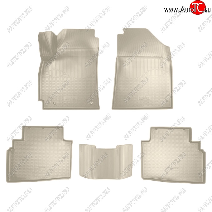 1 999 р. Коврики салонные Noplast (3D)  KIA Seltos (2019-2025) (Бежевые)  с доставкой в г. Пермь