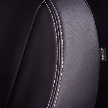 6 799 р. Чехлы для сидений Lord Autofashion Турин (экокожа)  KIA Seltos (2019-2025) (Черный, вставка бежевая)  с доставкой в г. Пермь. Увеличить фотографию 4