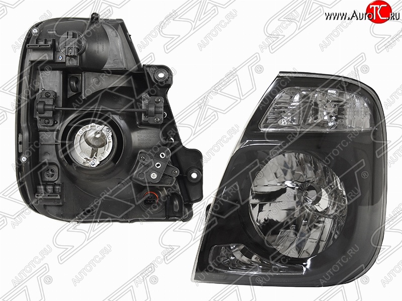 4 199 р. Левая передняя фара SAT (левая, черная) KIA Bongo 4 PU рестайлинг (2012-2025)  с доставкой в г. Пермь