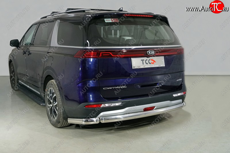 22 999 р. Защита заднего бампера (овальная) 2WD 2.2D ТСС (нержавейка d75х42 мм)  KIA Carnival  KA4 (2020-2025) минивэн дорестайлинг, минивэн рестайлинг  с доставкой в г. Пермь