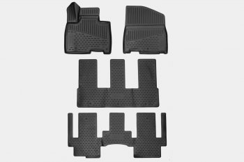 Комплект 3D ковриков салона Element (полиуретан) KIA Carnival  KA4 (2020-2025) минивэн дорестайлинг, минивэн рестайлинг