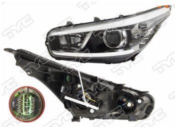 Левая фара передняя TYC (галоген) KIA Ceed 2 JD дорестайлинг, хэтчбэк (2012-2015)