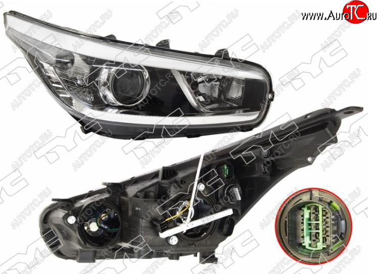 15 599 р. Правая фара передняя TYC (галоген) KIA Ceed 2 JD дорестайлинг, хэтчбэк (2012-2015)  с доставкой в г. Пермь
