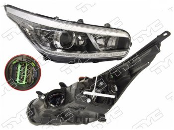 Правая фара передняя TYC (галоген, LED) KIA Ceed 2 JD дорестайлинг, хэтчбэк (2012-2015)