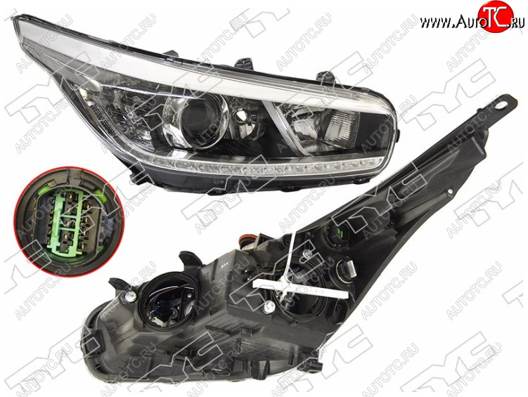 8 399 р. Правая фара передняя TYC (галоген, LED) KIA Ceed 2 JD дорестайлинг, хэтчбэк (2012-2015)  с доставкой в г. Пермь