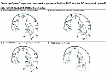 7 699 р. Правый подкрылок передний TOTEM (с шумоизоляцией) KIA Ceed 3 CD универсал (2018-2025)  с доставкой в г. Пермь. Увеличить фотографию 2