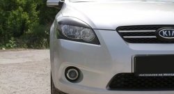 919 р. Реснички на фары RA  KIA Ceed  1 ED (2006-2010) дорестайлинг универсал, дорестайлинг, хэтчбэк 5 дв. (Поверхность глянец (под окраску), Неокрашенные)  с доставкой в г. Пермь. Увеличить фотографию 2