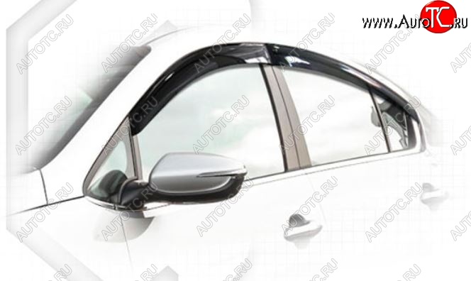 2 199 р. Дефлектора окон CA-Plastiс KIA Cerato 3 YD дорестайлинг седан (2013-2016) (Classic полупрозрачный, Без хром.молдинга)  с доставкой в г. Пермь