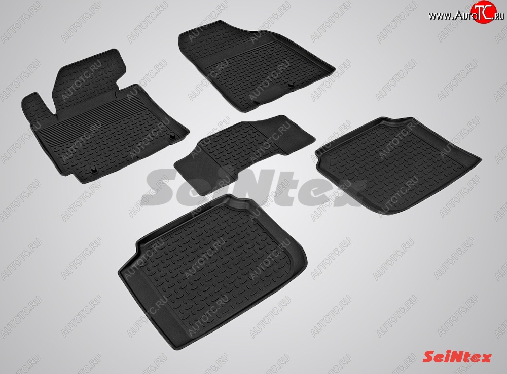 3 149 р. Износостойкие коврики в салон с высоким бортом SeiNtex Premium 4 шт. (резина) KIA Cerato 3 YD дорестайлинг седан (2013-2016)  с доставкой в г. Пермь