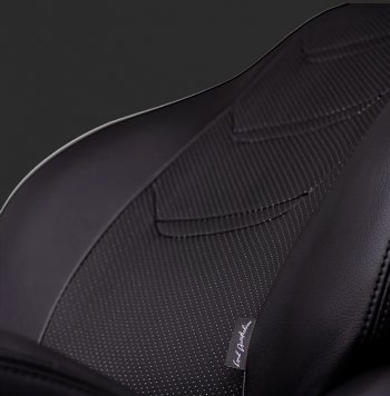 7 399 р. Чехлы для сидений Lord Autofashion Турин 2 (экокожа, спинка 40/60, 2 П- и 1 Г-образных подголовника) KIA Cerato 3 YD дорестайлинг седан (2013-2016) (Черный, вставка черная/черная, строчка черная)  с доставкой в г. Пермь. Увеличить фотографию 2