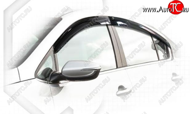 2 199 р. Дефлектора окон CA-Plastiс KIA Cerato 3 YD рестайлинг седан (2016-2019) (Classic полупрозрачный, Без хром молдингов)  с доставкой в г. Пермь