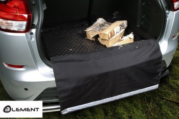 12 549 р. Коврик багажника с функцией защиты бампера Element Standard (полиуретан) KIA Cerato 4 BD дорестайлинг седан (2018-2021) (Черный)  с доставкой в г. Пермь. Увеличить фотографию 2