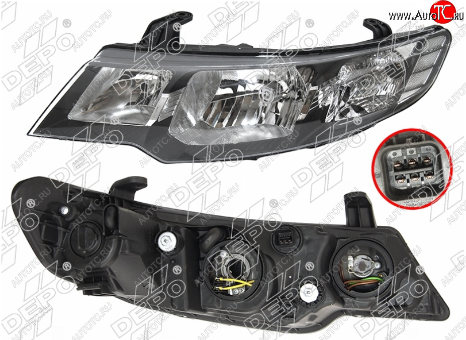 9 399 р. Левая фара (под электрокорректор) DEPO KIA Cerato 2 TD седан (2008-2013)  с доставкой в г. Пермь