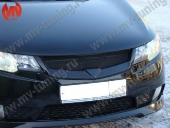 2 999 р. Решетка радиатора (без сетки) MV-Tuning KIA Cerato 2 TD седан (2008-2013) (Неокрашенная)  с доставкой в г. Пермь. Увеличить фотографию 3