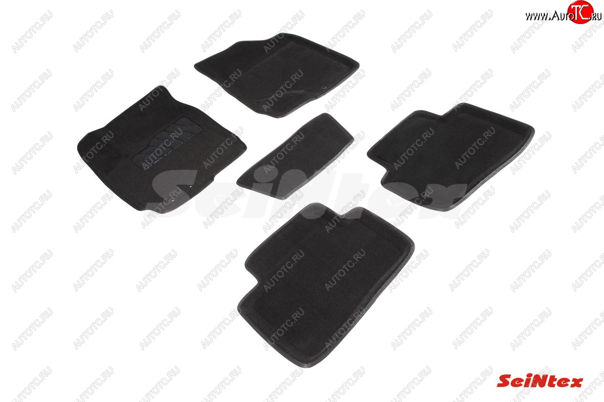 5 249 р. Комплект 3D ковриков в салон (ворсовые / чёрные) Seintex  KIA Cerato  2 TD (2008-2013) седан  с доставкой в г. Пермь
